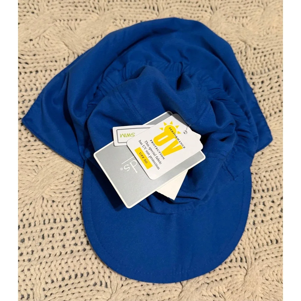 Koala Kids Blue Swim Hat UPF 50 UV Protection Neck Flap Sun Cap 3T/4T NWT